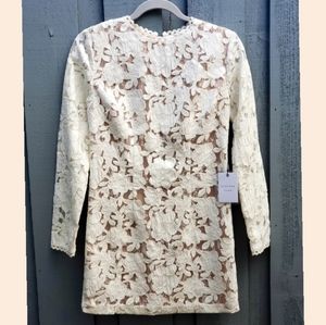 NWT endless rose Long Sleeve White Lace Dress